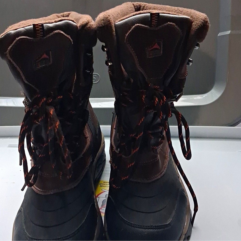 Pacific Mountain Men's Brown/Black Insulated Lace-Up Snow Boots US 9